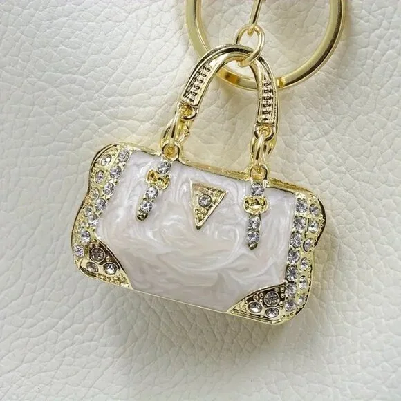 ๐ Sparkling Rhinestone Mini Handbag Keychain Purse Charm - Picture 1 of 7